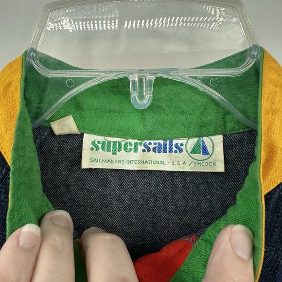 preppy artsy nautical denim colorful M - Picture 1 of 10